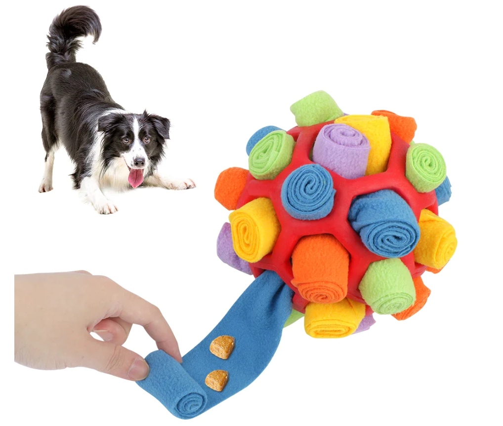 Larimuer Pet Snuffle Ball, Puzzle Sniffing Interactive Dog Ball for Blind Dogs Training Stress Relief Dog Enrichment Toys Treat Ball Machine