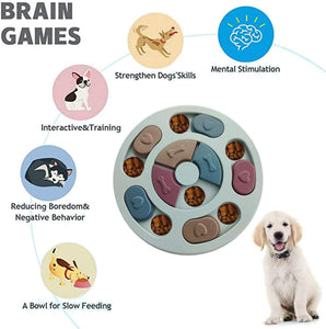 Dog Puzzle Toy Food and Treat Dispenser Blue Paw Shape Dog Food Puzzle  Interactive Dog Toy Training Dog Brain Games 